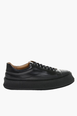 Sneakers Stringate in Pelle con Suola Platform