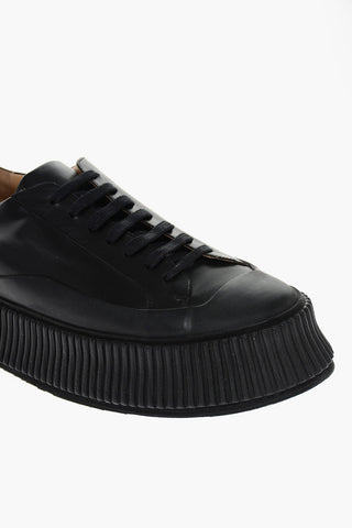 Sneakers Stringate in Pelle con Suola Platform