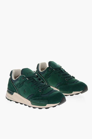 Lace-up Nabuk Sneakers with Rubber Sole