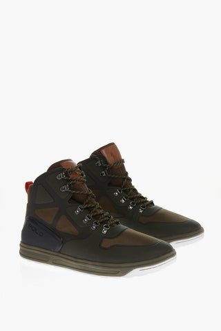Lace-up Fabric and Rubber Sneakers