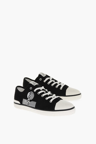 Canvas Sneakers with Printed Logo