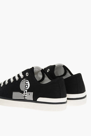 Canvas Sneakers with Printed Logo