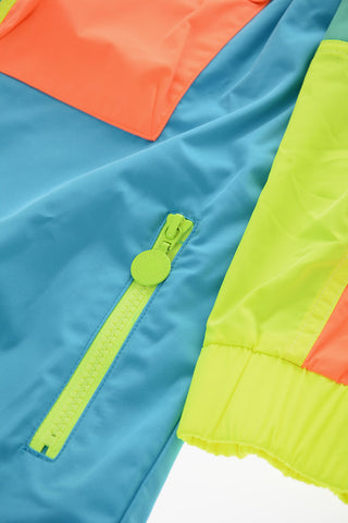 Giubbotto Utility Multi Colore con Abbottonatura Nascosta e Cappuccio