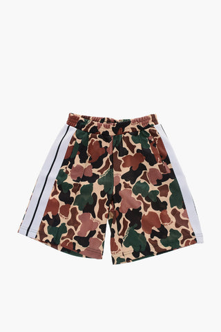 Shorts Motivo Camouflage con Elastico in Vita