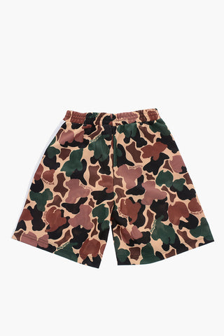 Shorts Motivo Camouflage con Elastico in Vita