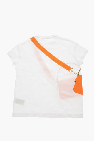 Embossed Bag Printed Crew-Neck T-shirt