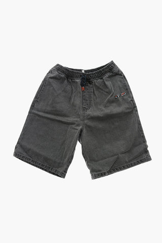 Shorts in Denim con Elastico in Vita