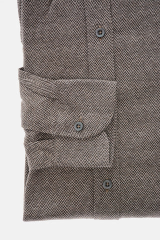 ID Herringbone Patterned Flannel Shirt