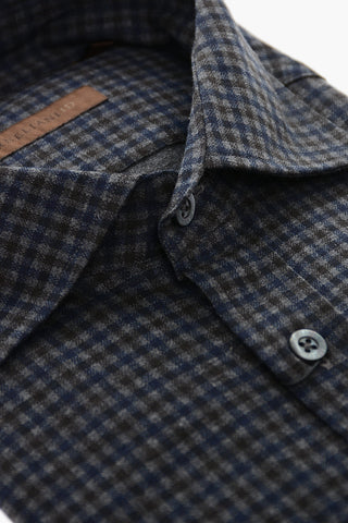 ID Camicia in Flanella di Cotone con Motivo Gingham