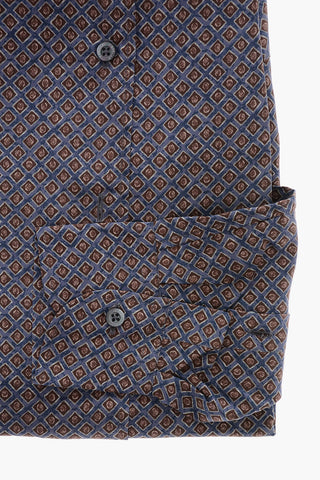 ID Camicia in Seta con Motivo Geometrico