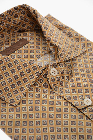 ID Geometric Patterned Silk Shirt
