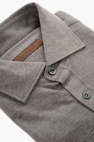 ID Standard Collar Hopsack Cotton Shirt