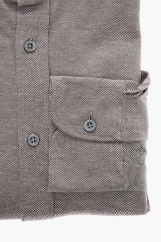 ID Standard Collar Hopsack Cotton Shirt