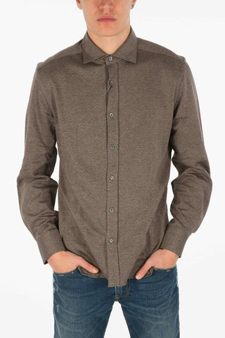 ID Standard Collar Hopsack Cotton Shirt