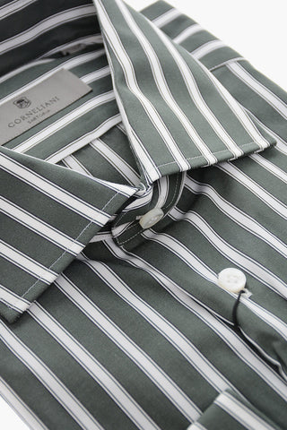 Camicia in Cotone con Motivo a Righe Awning
