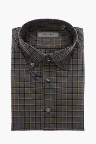 Camicia Button-down in Cotone con Motivo a Quadri