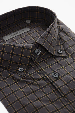 Camicia Button-down in Cotone con Motivo a Quadri