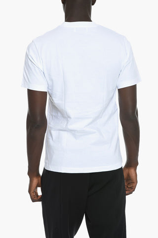T-shirt Girocollo con Logo Ricamato a Contrasto