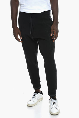 Brushed-cotton Low-crotch Joggers