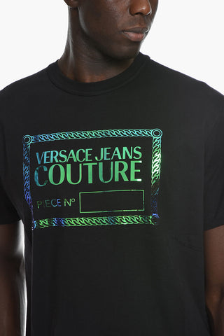 JEANS COUTURE Crewneck T-shirt with Iridescent Print