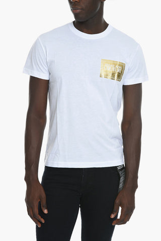 JEANS COUTURE Crewneck T-shirt with Lamè Logo