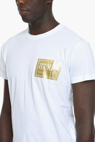 JEANS COUTURE Crewneck T-shirt with Lamè Logo