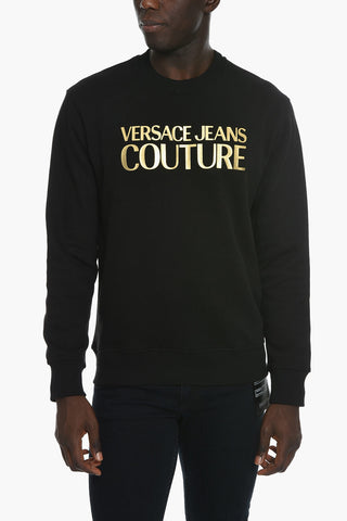 JEANS COUTURE Crewneck Sweatshirt with Lamè Lettering Print