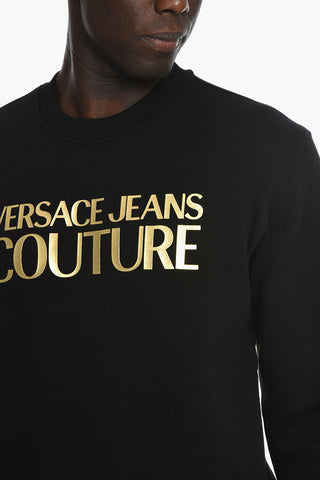 JEANS COUTURE Crewneck Sweatshirt with Lamè Lettering Print