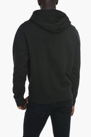 JEANS COUTURE Felpa Hoodie in Cotone Garzato con Stampa Barocco Decorata da Strass