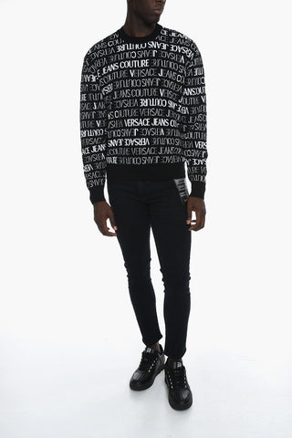 JEANS COUTURE Crewneck Sweatshirt with All Over Logo
