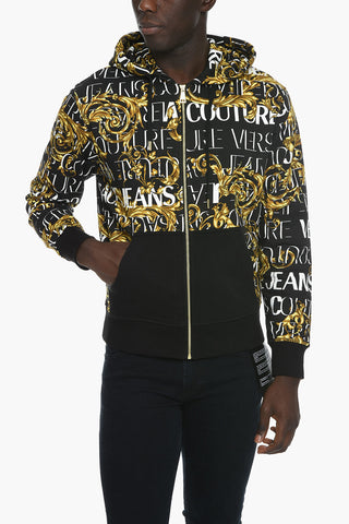 JEANS COUTURE Felpa Hoodie con Stampa Garland