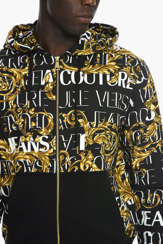 JEANS COUTURE Felpa Hoodie con Stampa Garland