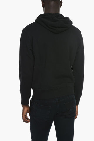 JEANS COUTURE Lamè Printed Hoodie with Front Zip