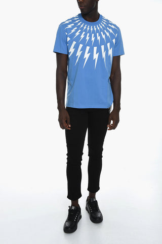 FAIR-ISLE THUNDERBOLT T-shirt with Print