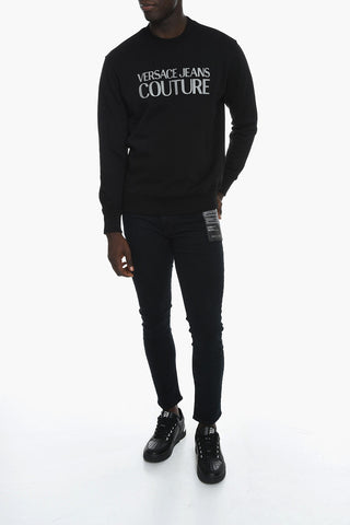 JEANS COUTURE Crewneck Sweatshirt with Contrasting Logo Print