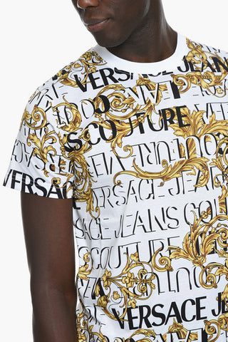 JEANS COUTURE Crewneck T-shirt with Barocco Print