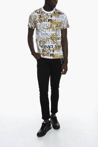 JEANS COUTURE Crewneck T-shirt with Barocco Print