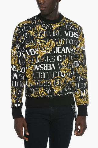 JEANS COUTURE Crewneck Sweatshirt with Barocco Print