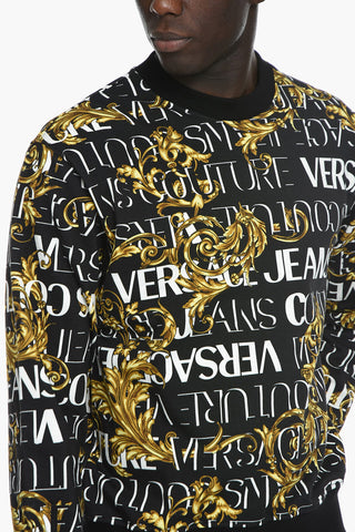 JEANS COUTURE Crewneck Sweatshirt with Barocco Print
