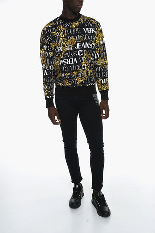 JEANS COUTURE Crewneck Sweatshirt with Barocco Print