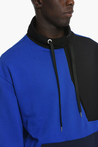 Patchwork Sweatshirt with Dropped Shoulder