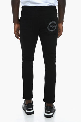 JEANS COUTURE Skinny-fit Denims with Logo Patch 16cm