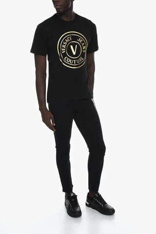 JEANS COUTURE Crewneck T-shirt with Embossed Logo