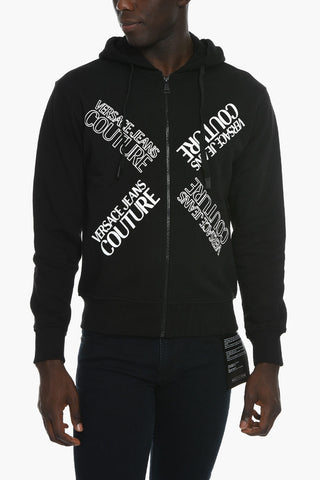 JEANS COUTURE Logoed Hoodie Sweatshirt with Zip