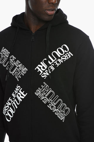 JEANS COUTURE Logoed Hoodie Sweatshirt with Zip