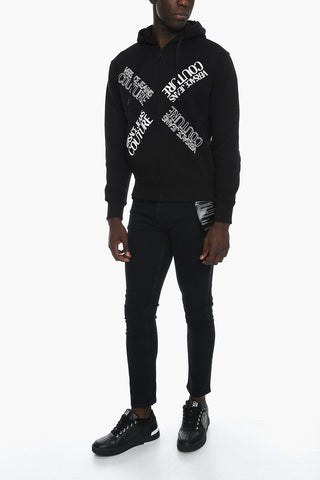 JEANS COUTURE Logoed Hoodie Sweatshirt with Zip