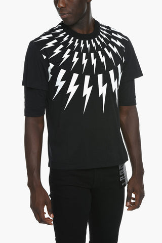 FAIR-ISLE THUNDERBOLT T-shirt with Print