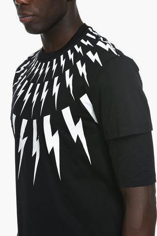 FAIR-ISLE THUNDERBOLT T-shirt with Print