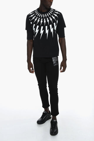 FAIR-ISLE THUNDERBOLT T-shirt with Print