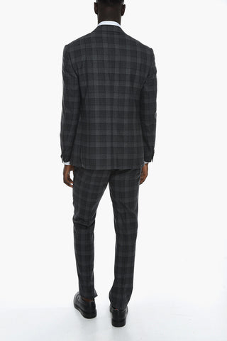Gingham-checkered ACADEMY Single-breasted Suit with Notched Lapel